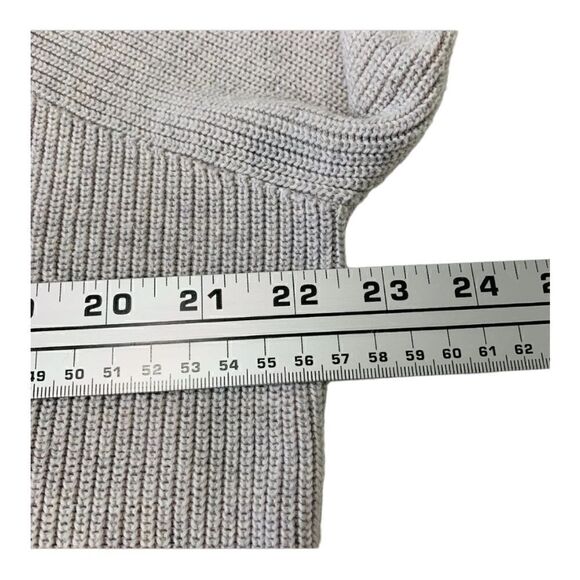 Athleta | Rest Day Hoodie Sweater Dove Grey Knit Pima Cotton Silk Blend | S - Picture 7 of 10